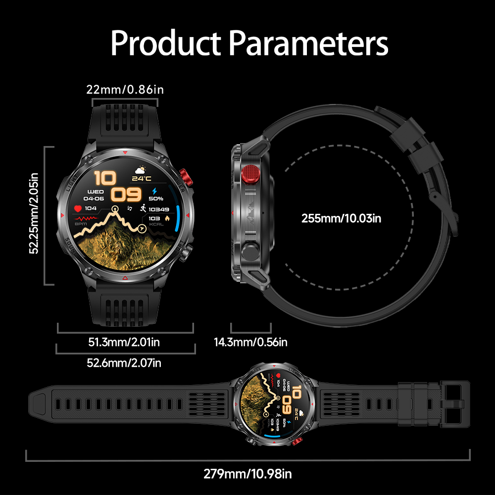 HT45 GPS 스마트워치 - 1100mAh 대용량 배 - Health Wellness Bracelet 리뷰 및 가격
