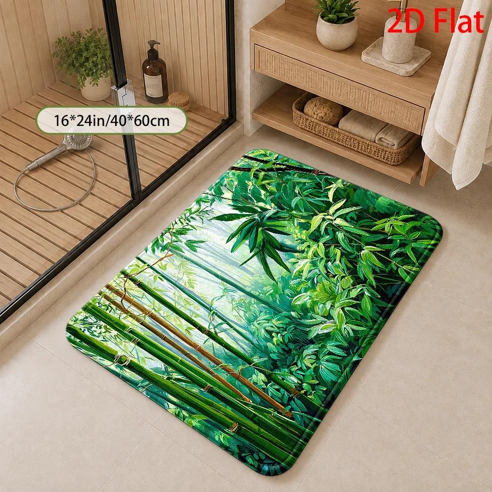열대 대나무 정글 패턴 욕실 매트 방수 바닥 장식용 매 - Bamboo Bath Mat 리뷰 및 가격