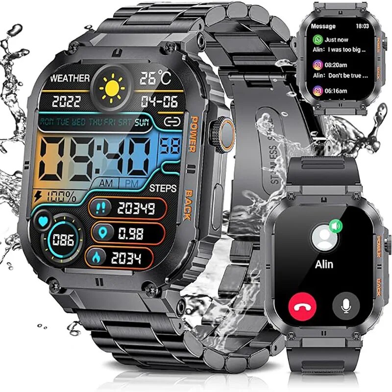 LIGE 남성용 야외 스포츠 피트니스 스마트워치, 블루 - Health Wellness Bracelet 리뷰 및 가격