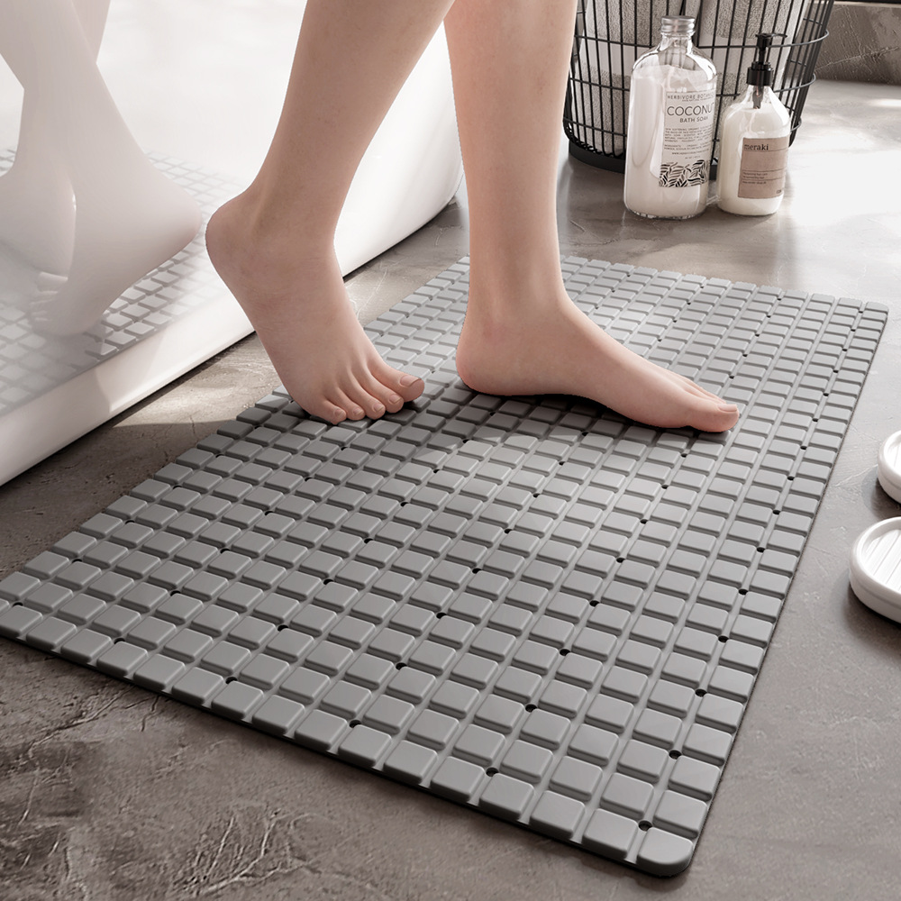 배수구가 있는 흡입 컵이 있는 1개 PVC 미끄럼 방지 - Bamboo Bath Mat 리뷰 및 가격